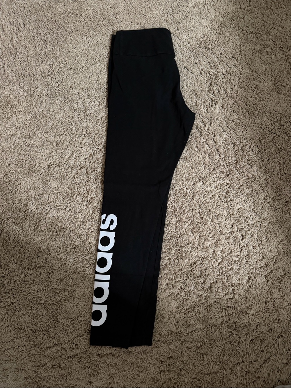 adidas Black Leggings with White Side Logo
